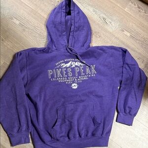 Pikes Peak Colorado Purple Men's Hoodie 80% Cotton Thick Good Quality